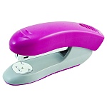 Степлер №24/6, 26/6 на 20л " deVente " Neon 100скоб пластиковый, один режим скрепления скоб, глубина закладки бумаги 50мм, металлический механизм подачи скоб, неоновый розовый, картонная упаковка