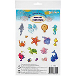 Наклейки " Проф-Пресс " А5 Морские обитатели, с блестками, пакет, европодвес