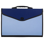 Портфель пластиковый " Lamark " А4 13 отделений синий/голубой, пластик 0,7мм, с окантовкой