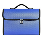 Портфель " KWELT " А4 13 отделений Синий, пластик, на замке, пластиковая ручка, индексные ярлычки, прошивка по периметру