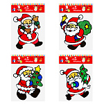 Наклейка " KWELT " Новогодняя- Дед Мороз, 12*15,5см, блестки, двусторонняя, многоразовая, ассорти (без возможности выбора дизайна), пакет, европодвес