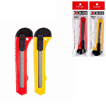 Нож канцелярский " Hatber " X-Blade push-lock 18мм, с механической системой фиксации лезвия push-lock, ассорти, пакет, европодвес