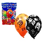 Шар латексный с рисунком " KWELT " 12"/30см Черепушки, шелкография