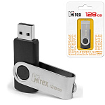 Флеш-диск " Mirex " 128GB Swivel черный USB 2.0