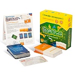 Игра настольная " Банда умников " Геометрика, состав: 72 прямоугольные карты из картона покрытые лаком, иллюстрированные правила, пластиковая карточка транспортир, картонная упаковка 12,5*11*4см, от 7лет