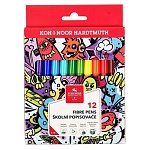 Фломастеры " Koh-i-Noor " Teenage 12цв смываемые, на водной основе, трехгранные, картонная упаковка, европодвес