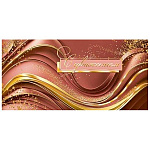 Конверт для денег " Мир открыток " 2-17 С уважением, под мрамор, 165*85мм, золотая фольга, без текста