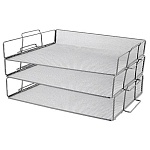 Лоток " KWELT " горизонтальный, 1 отделение, 37*25*7см, металлическая, сетчатая, серебро