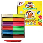 Пластилин плавающий " Луч " Кроха 12цв, со стеком, картонная упаковка