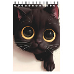 Блокнот МАЛЫЙ ФОРМАТ А6 спираль сверху 40л " Lamark " Мой котик, клетка, обложка - мелованный картон, 100*142мм