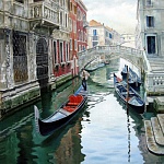 Постер магнитный 200*200мм " Венецианский канал " Винил, европодвес