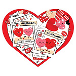 Открытка " Мир открыток " 7-06 Валентин- Сердце. У меня с тобой мурашки, 138*113мм, блестки, текст