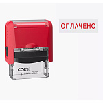 Штамп стандартный " Colop " Оплачено, цвет корпуса красный, Printer C20