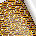 Упаковочная бумага " Интерпак " 68,5см*10м в рулоне, Подсолнухи, 90г/м2