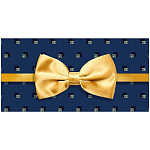 Конверт для денег " Мир поздравлений " 410 Без названия- Золотой бант, геометрические узоры, 168*84мм, глянцевый УФ-лак, без текста