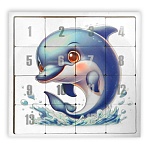 Игра логическая " Задира " Пятнашки. Дельфин 22*22*0,5см, дерево, термоусадочная пленка