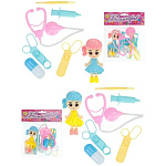 Игровой набор " Рыжий кот " Юный доктор 6 предметов, мини куколка, ассорти (без возможности выбора цвета), пластик, пакет