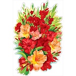 Плакат фигурный " Праздник " 975 А1 Букет гладиолусов. глянцевый ВД-лак