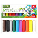 Пластилин " Глобус " Супермягкий, с экстрактом алоэ вера 10 цветов 150грамм, картонная упаковка