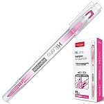 Текстовыделитель двусторонний, пулевидный/скошенный наконечник, 1-5мм, розовый, Hi-Lens " Hatber " картонная упаковка