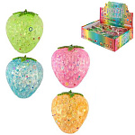 Мялка-антистресс " Рыжий кот " Клубничка 8*6,5cм, ассорти (без возможности выбора цвета), с блестками, индивидуальная упаковка, шоубокс