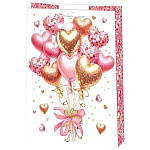 Пакет бум " Мир открыток " 26*32,7*13,5см Сердечки шарики, ламинированный