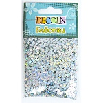 Блестки декоративные " Decola " 4мм 20г звезды, серебро радужное, пакет, европодвес