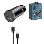 Зарядное устройство автомобильное " Exployd " EX-Z-1345 Shaft черное, 3А, PD, Type-C, пластик, кабель Type-C