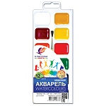 Краски акварельные с кистью Классика 12цв " Луч " медовые, пластиковая упаковка