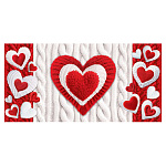 Конверт для денег " Мир открыток " 4-15 Вязаные сердечки, 168*83мм, без отделки