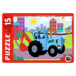 Пазлы " Рыжий кот " Макси. 15элементов Синий трактор №7 30*21,5см, картонная упаковка 12,5*18*4см