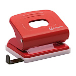 Дырокол на 20л " Lamark " Mettallic металлический, встроенная линейка, красный
