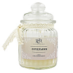 Свеча ароматизированная в банке Новогодняя " РСМ " Сочельник, 75*120мм, время горения 45часов, со стеклянной крышкой