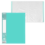 Папка 40файлов " KWELT " А4 Pastel мята, пластик 0,65мм, бумажная вставка во внешний кармашек, индивидуальный штрихкод