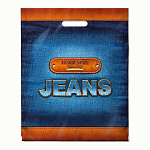 Пакет ПЭ " Интерпак " с вырубной ручкой ПВД, 38*47см 60мкм Индиго