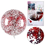 Шар латексный " KWELT " 20"/50см Bobo прозрачный с красными конфетти
