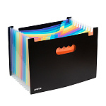 Папка-портфель " deVente " А4 Uno Black с 13 отделениями, черная, пластик 0,7мм, внутренние карманы 0,13мм, текстура поверхности - песок, пластиковые цветные индексы