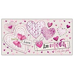 Конверт для денег " Мир открыток " 2-17 Love. Нежные сердца, 165*85мм, фольга