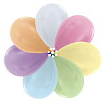 Шар латексный " Браво " кристалл, пастель 12"/30см ассорти из 7 цветов