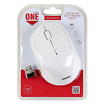Мышь " SmartBuy " 333AG-W One беспроводная оптическая, 3 кнопки, белая, 1200 DPI, USB (батарейки в комплекте)