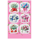 Наклейка " Мир открыток " 0-11 А6 Нежные букеты