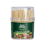 Зубочистки " Master Fresh " деревянные 500шт, пластиковая баночка