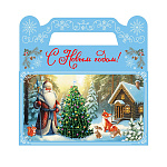 Коробка для конфет Новогодняя Сундучок " Миленд " Снеговик-почтальон, 500г, 17,5*6,7*15,5см