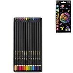 Карандаши цветные черное дерево Фантазия 12цв " Луч " трехгранные, картонная упаковка, европодвес