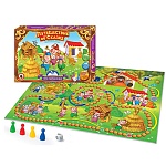 Игра ходилка " Русский стиль " Путешествие по сказке. Три поросенка, состав: игровое поле, 4 фишки, кубик, правила игры, от 3лет, картонная упаковка 22*32*3см