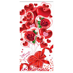 Конверт для денег " Мир открыток " 4-15 Только для тебя... Красные шары-сердечки, 168*83мм, без отделки