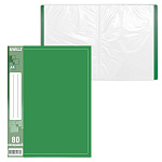 Папка 80файлов " KWELT " А4 зеленая, пластик 0,8мм, бумажная вставка во внешний кармашек, индивидуальный штрихкод