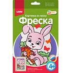 Картина из песка " Lori " Фреска Зайка, цветной песок, самоклеящаяся основа в рамке