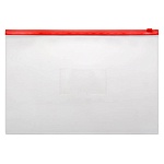 Папка на молнии " KWELT " А4 Zip Красная, пластиковая 0,15мм, карман для визитки, однотонная