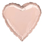 Шар фольгированный 18"/46см Сердце розовое золото